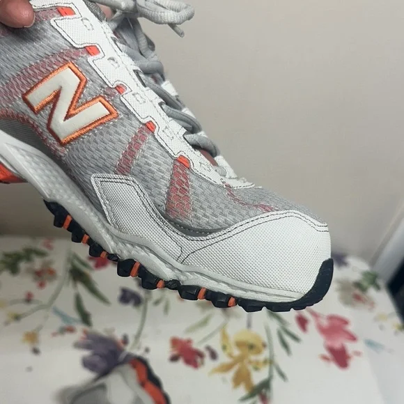 New Balance Light Gray with Orange Accents Sneakers - Picture 2 of 13